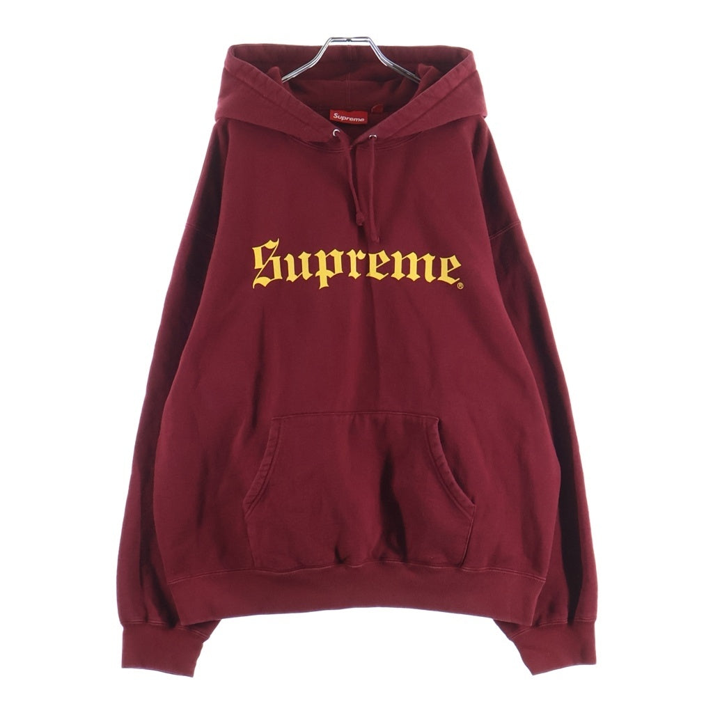 SUPREME(シュプリーム) 25AW Washed Old English Hooded Sweatshirt ウォッシュド オールドイングリッシュ フーデッドスウェットシャツ パーカー バーガンディー
