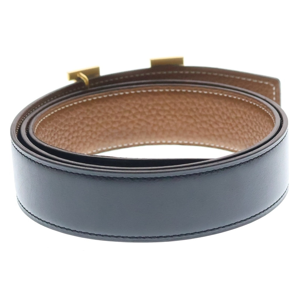 HERMES(エルメス) コンスタンス Hバックル ゴールド金具 U刻印 トリヨンクレマンス レザーベルト ブラック/ゴールド