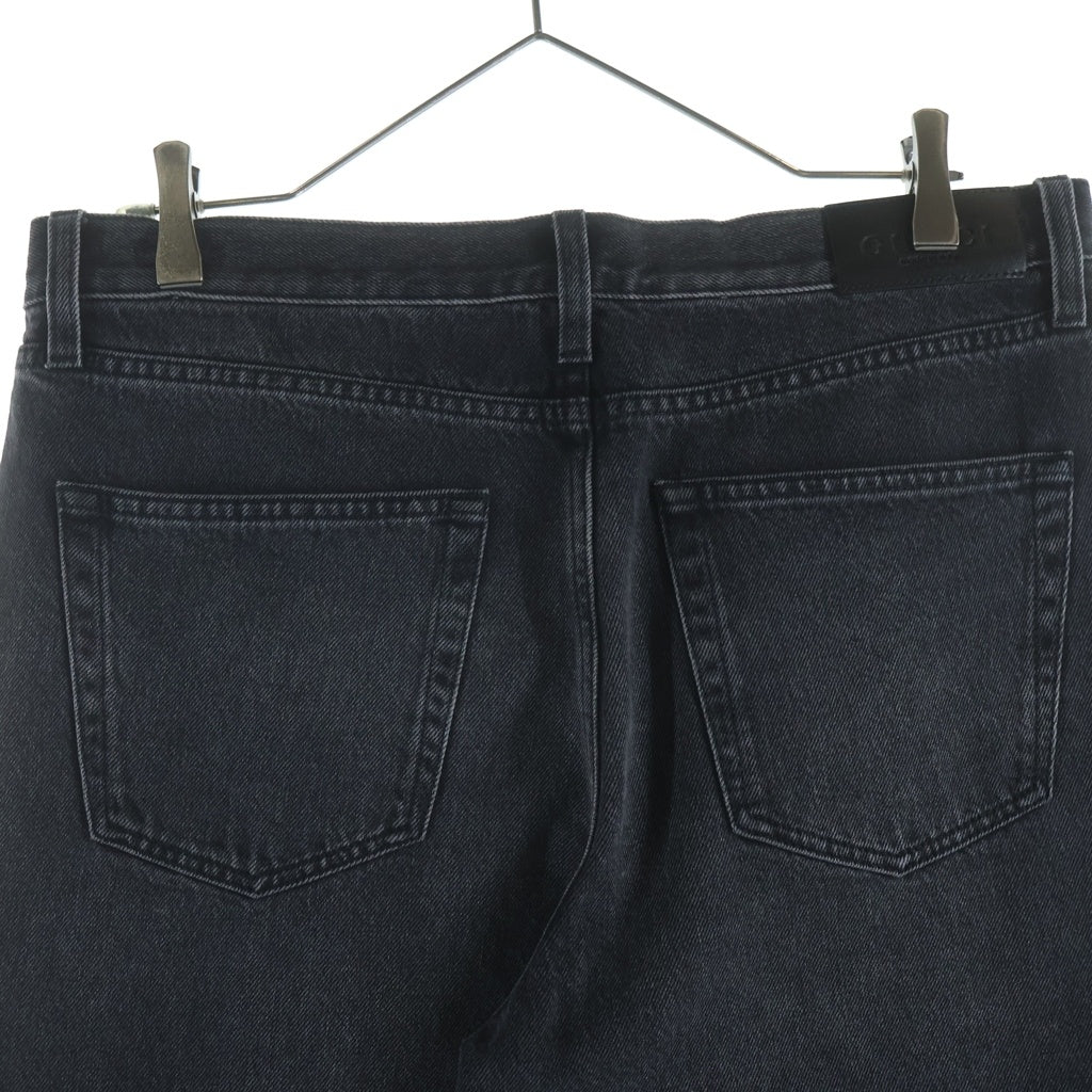 GUCCI(グッチ) 26SS COTTON DENIM PANTS WITH HORSEBIT DETAIL ホースビット ディテール ボタンフライ コットンデニムパンツ ブラック 860844 XDDF1