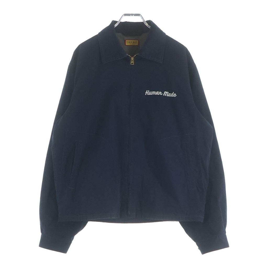 HUMAN MADE(ヒューマンメイド) WORK JACKET ロゴエンブロイダリー ジップアップ ワークジャケット ネイビー HM31JK005