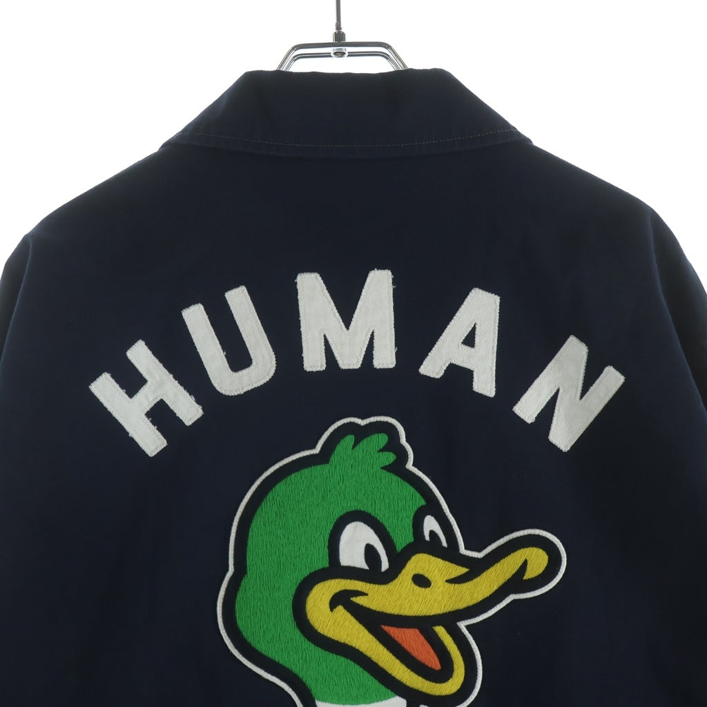 HUMAN MADE(ヒューマンメイド) WORK JACKET ロゴエンブロイダリー ジップアップ ワークジャケット ネイビー HM31JK005