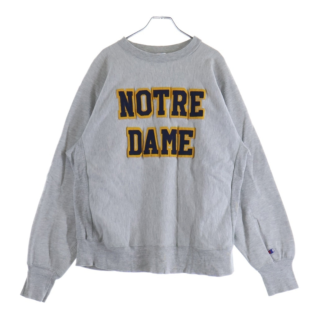 CHAMPION(チャンピオン) 80S VINTAGE REVERSE WEAVE NOTRE DAME ヴィンテージ リバースウィーブ ノートルダム クルーネック スウェットトレーナー グレー