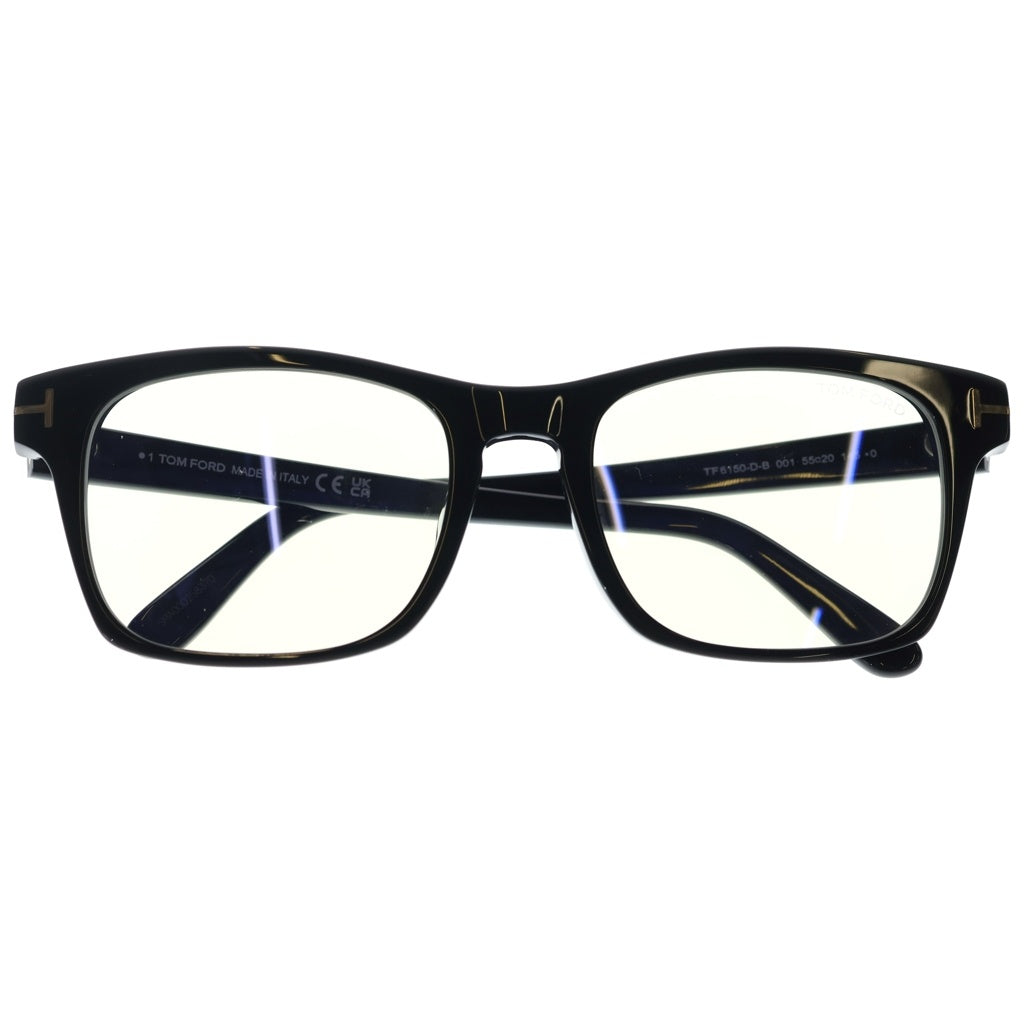 TOM FORD(トムフォード) TF6150-D-B アジアンフィット スクエアフレーム クリアレンズ サングラス メガネ ブラック
