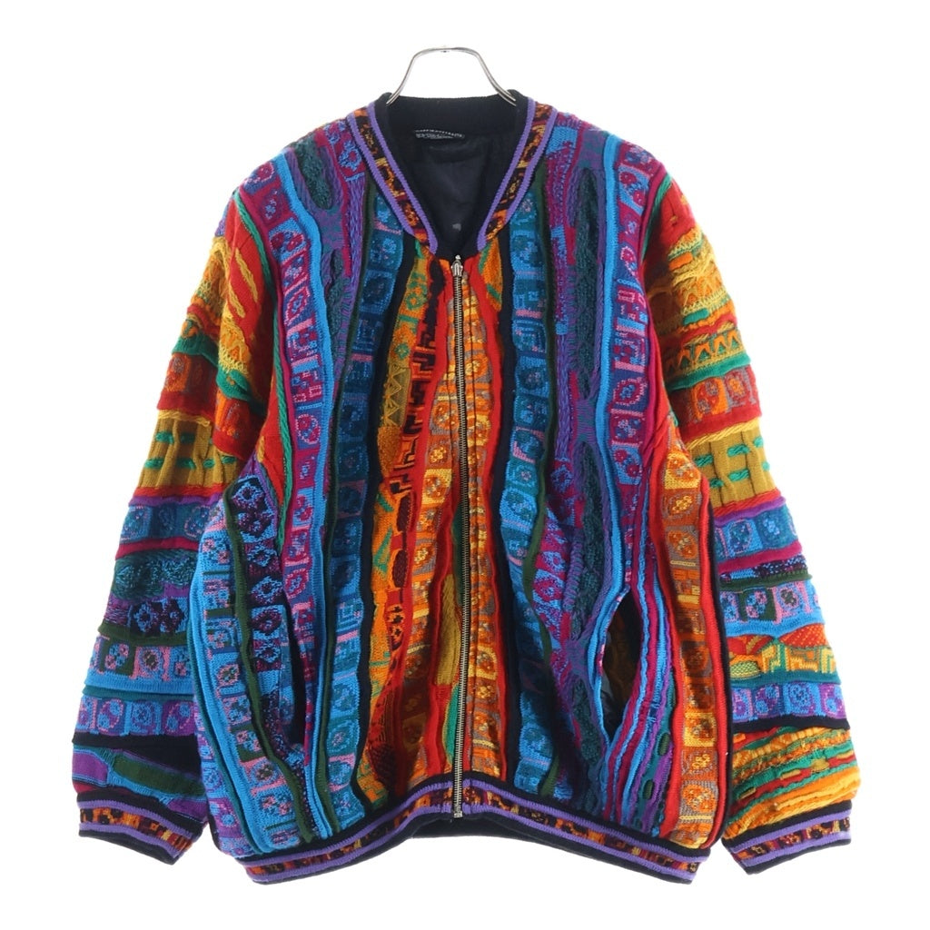 COOGI(クージー) 3Dニット フロントジップアップジャケット ニット切替ブルゾン マルチカラー