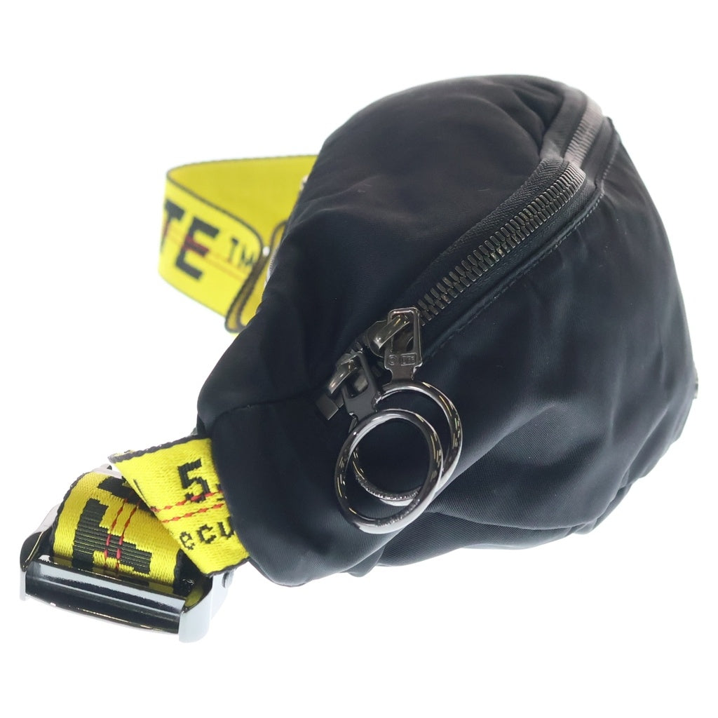 OFF-WHITE(オフホワイト) BASIC FANNYPACK ナイロン ベーシックファニーパック インダストリアル ショルダー ウエストバッグ ブラック/イエロー レディース