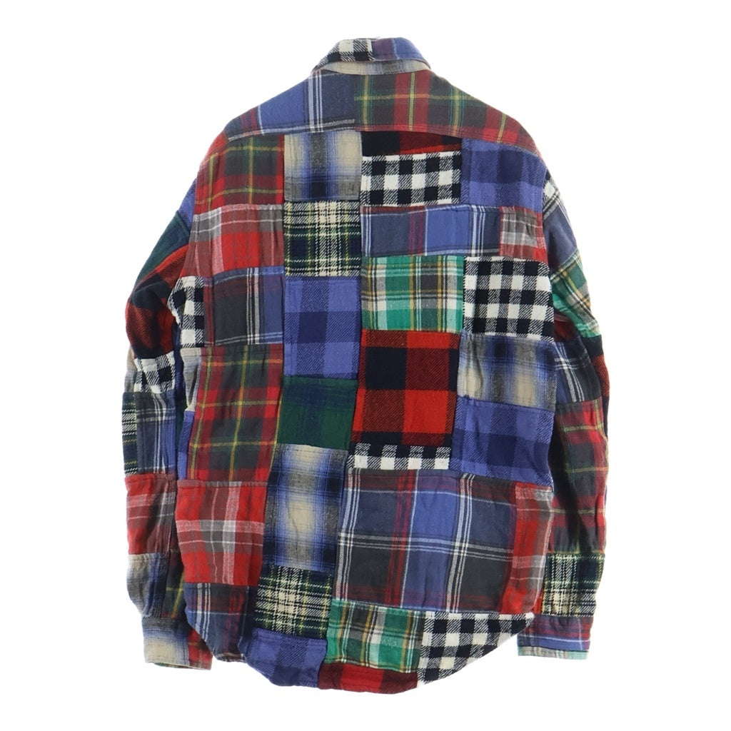 POLO RALPH LAUREN(ポロラルフローレン) コットンフランネル チェック柄 パッチワーク切替 フロントポケットシャツ マルチカラー XS