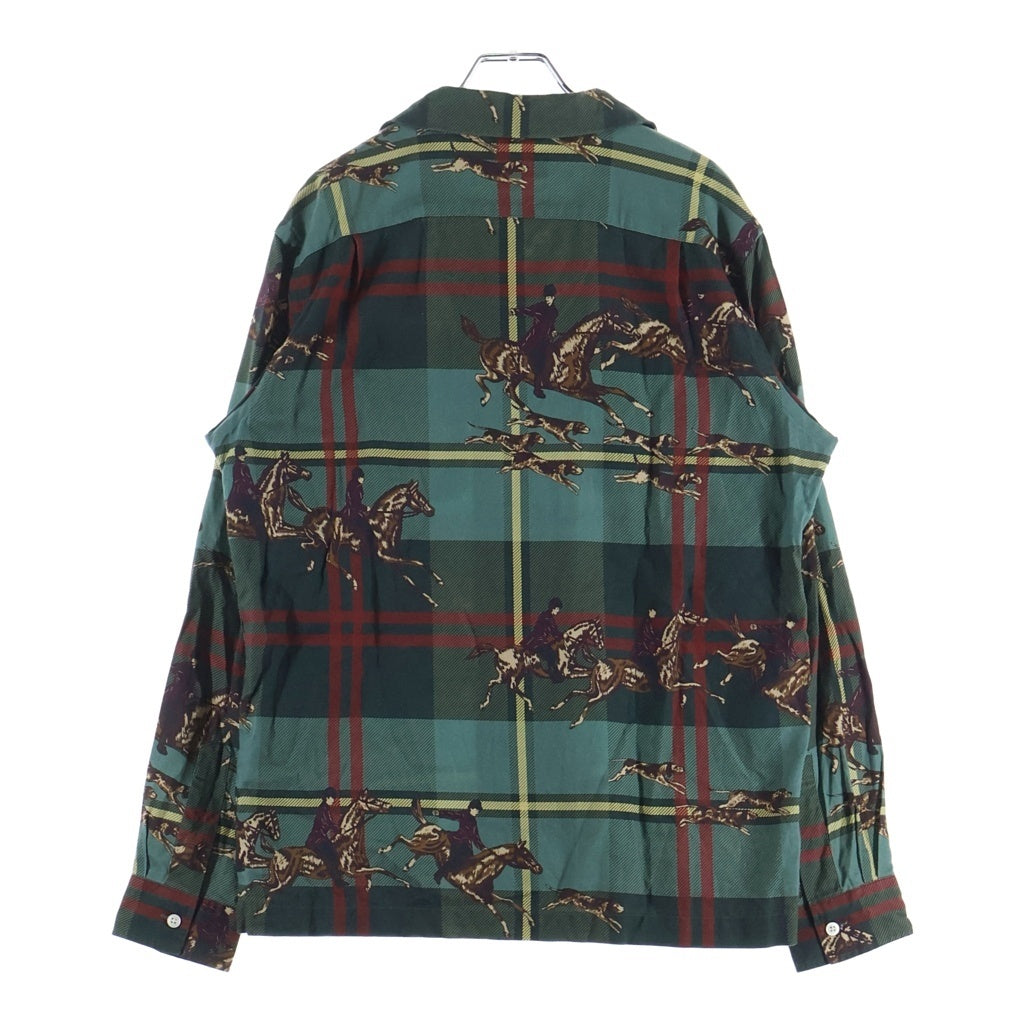 POLO RALPH LAUREN(ポロラルフローレン) CLASSIC FIT EQUESTRIAN PLAID TWILL SHIRT クラシックフィット エクエストリアン プレイド ツイル チェック柄 オープンカラー 長袖シャツ グリーン