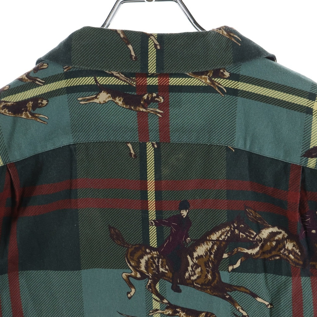 POLO RALPH LAUREN(ポロラルフローレン) CLASSIC FIT EQUESTRIAN PLAID TWILL SHIRT クラシックフィット エクエストリアン プレイド ツイル チェック柄 オープンカラー 長袖シャツ グリーン