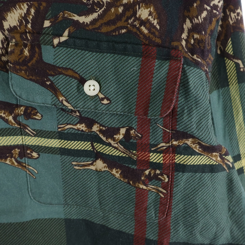 POLO RALPH LAUREN(ポロラルフローレン) CLASSIC FIT EQUESTRIAN PLAID TWILL SHIRT クラシックフィット エクエストリアン プレイド ツイル チェック柄 オープンカラー 長袖シャツ グリーン