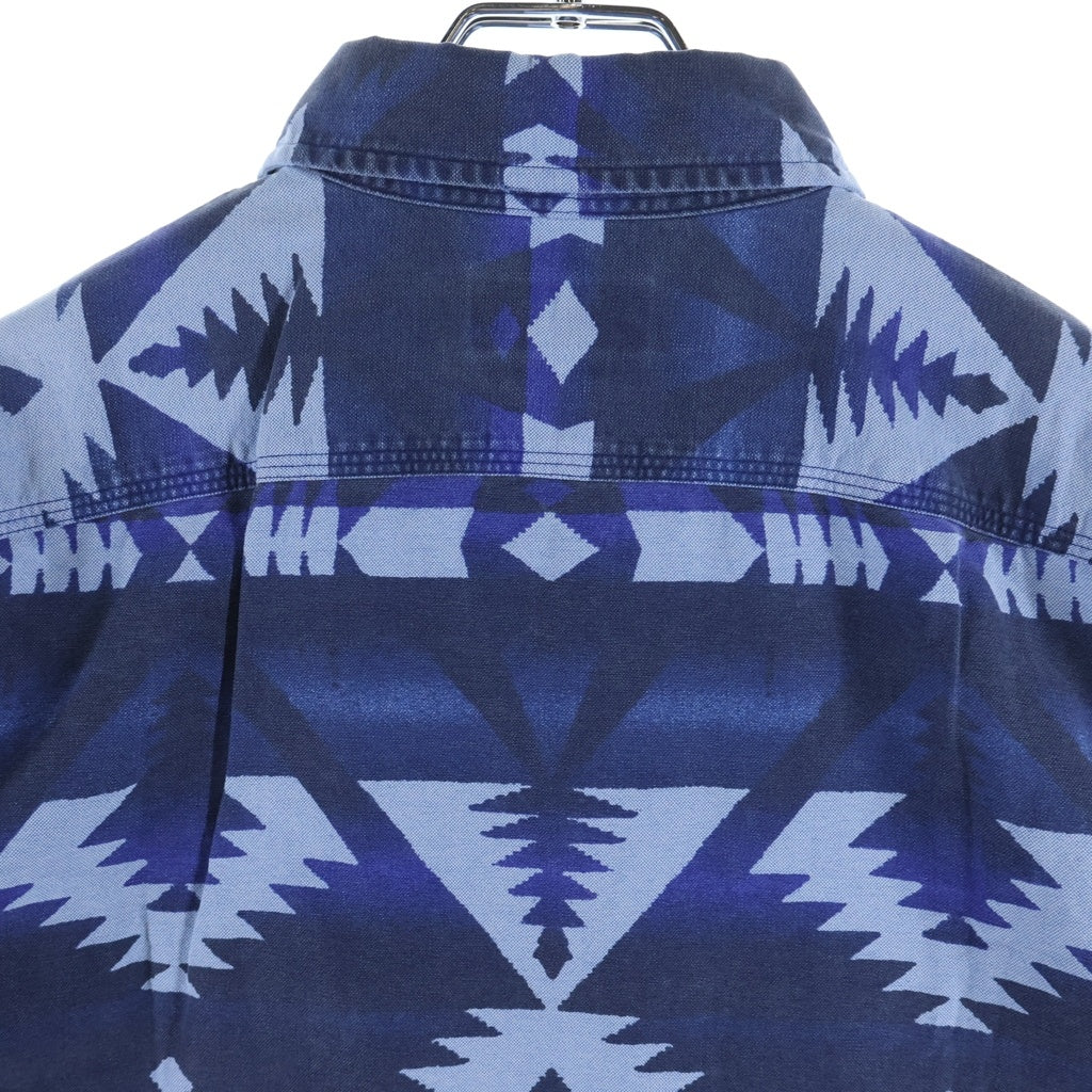 POLO RALPH LAUREN(ポロラルフローレン) AZTEC BLUE PRINT L/S SHIRT アズテック ネイティブ柄 ロングスリーブ 長袖シャツ ブルー