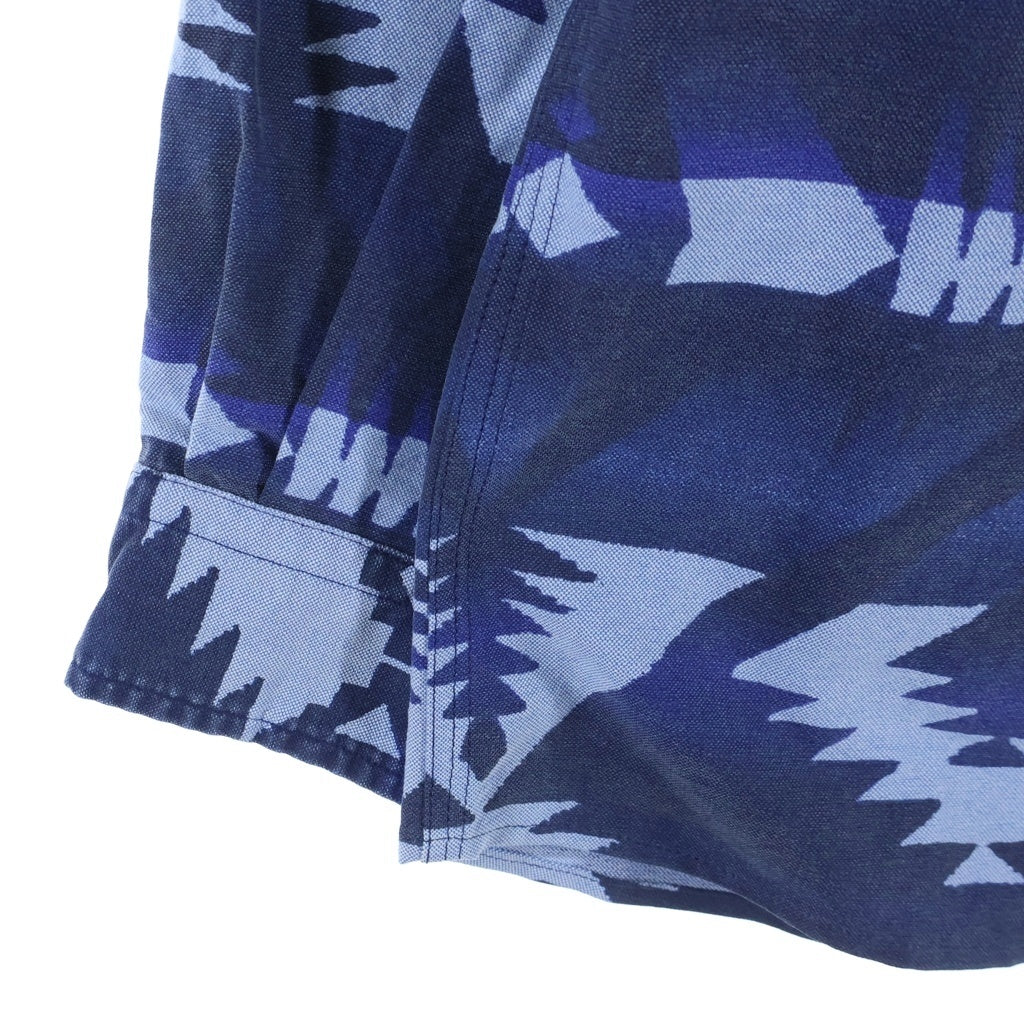 POLO RALPH LAUREN(ポロラルフローレン) AZTEC BLUE PRINT L/S SHIRT アズテック ネイティブ柄 ロングスリーブ 長袖シャツ ブルー