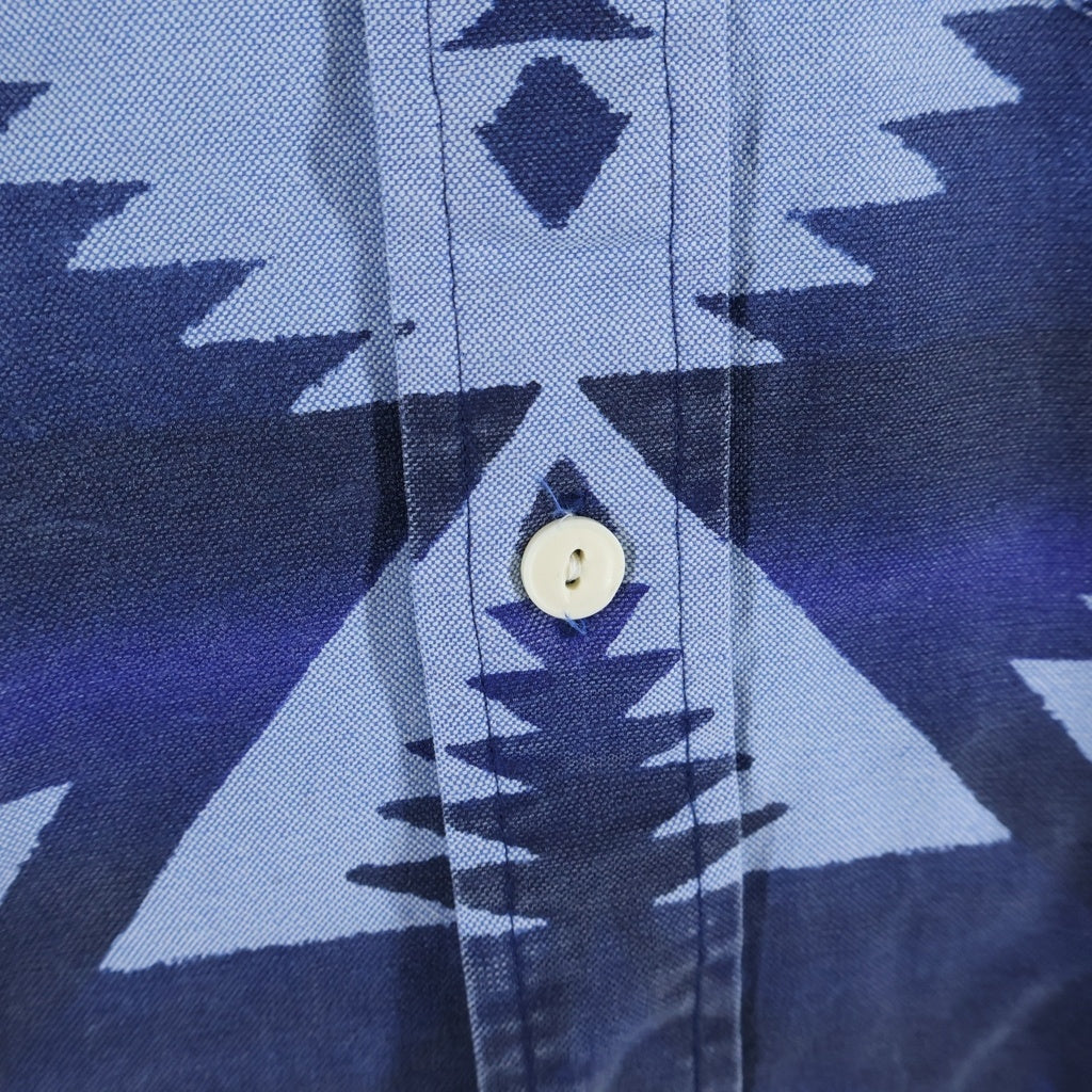 POLO RALPH LAUREN(ポロラルフローレン) AZTEC BLUE PRINT L/S SHIRT アズテック ネイティブ柄 ロングスリーブ 長袖シャツ ブルー