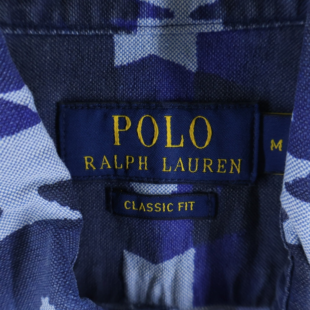 POLO RALPH LAUREN(ポロラルフローレン) AZTEC BLUE PRINT L/S SHIRT アズテック ネイティブ柄 ロングスリーブ 長袖シャツ ブルー