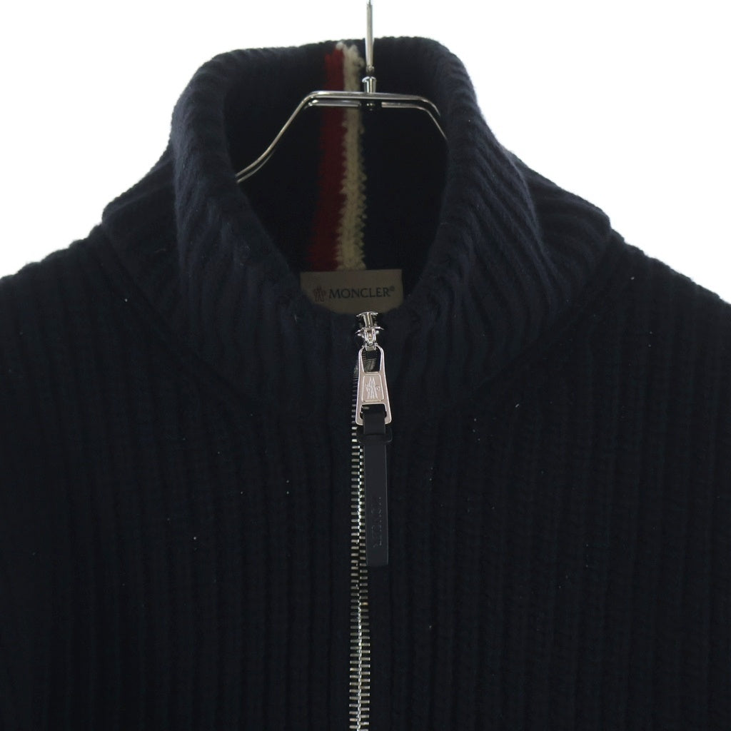 MONCLER(モンクレール) 21AW T-NECK ロゴワッペン Tネックハーフジップニット セーター ブラック G20919A00003
