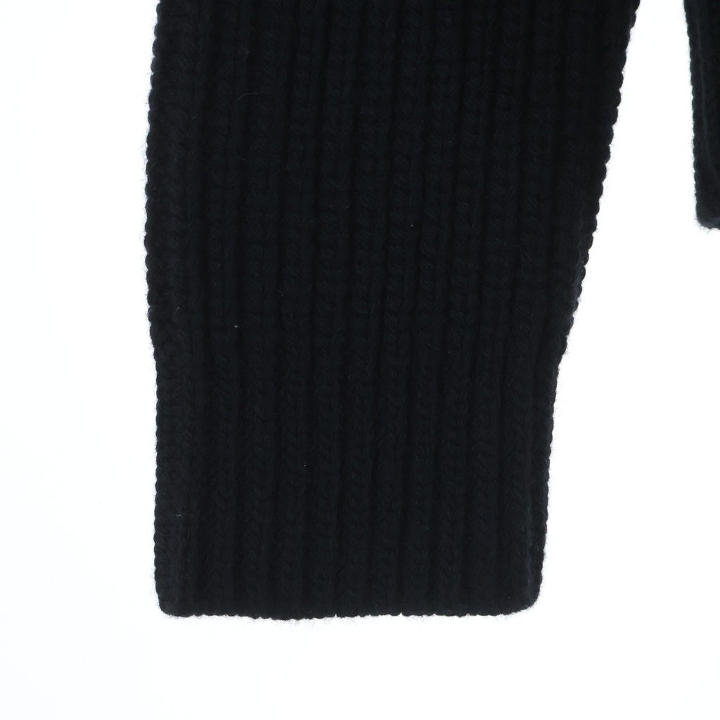 MONCLER(モンクレール) 21AW T-NECK ロゴワッペン Tネックハーフジップニット セーター ブラック G20919A00003
