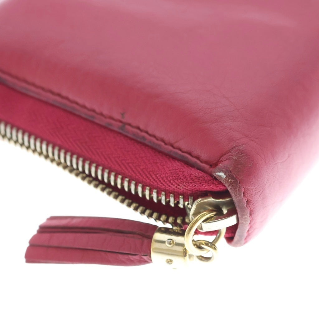 GUCCI(グッチ) SOHO ソーホー インターロッキングG ラウンド フリンジジップ レザー ウォレット 長財布 ピンク 303280-534041 534041 レディース