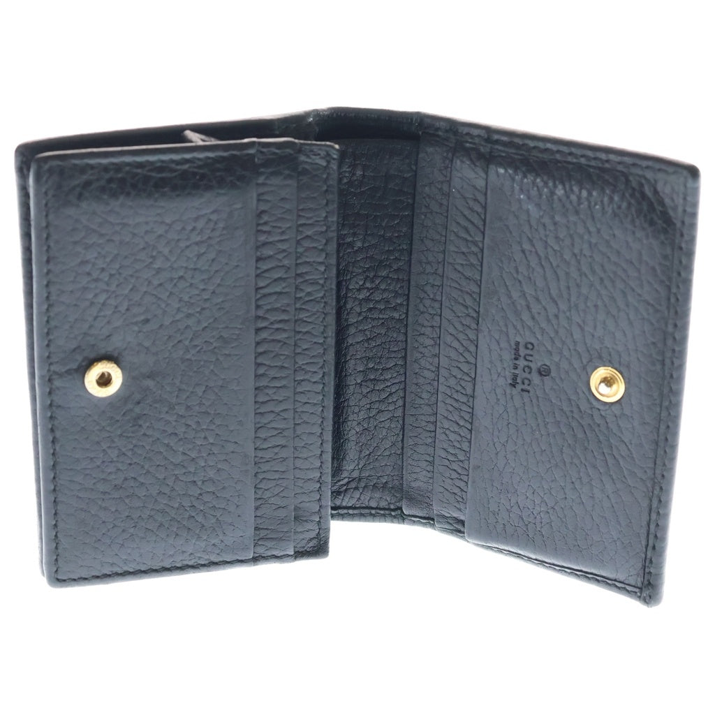 GUCCI(グッチ) GG マーモント 二つ折り ミニウォレット 財布 ブラック/ゴールド 456126-493075 493075