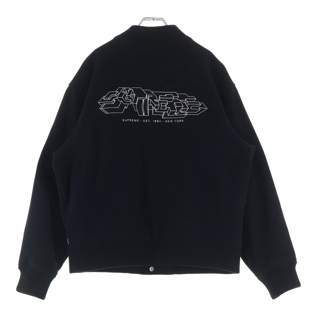 SUPREME(シュプリーム) 19AW Delta Logo Varsity Jacket デルタロゴエンブロイダリー バーシティージャケット ブラック