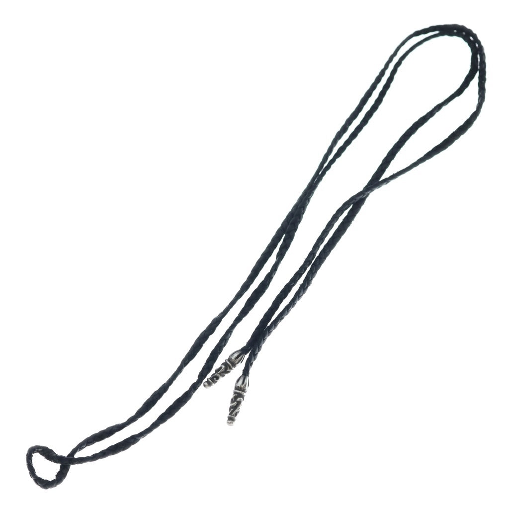 CHROME HEARTS(クロムハーツ) LEATHER BRAID SCROLL ネックレス レザーブレイドネックレス ブラック/シルバー BCA377