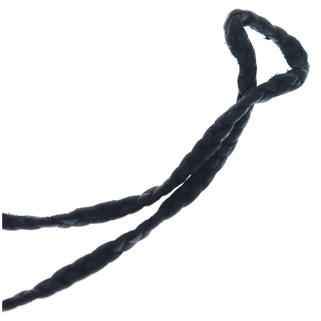CHROME HEARTS(クロムハーツ) LEATHER BRAID SCROLL ネックレス レザーブレイドネックレス ブラック/シルバー BCA377