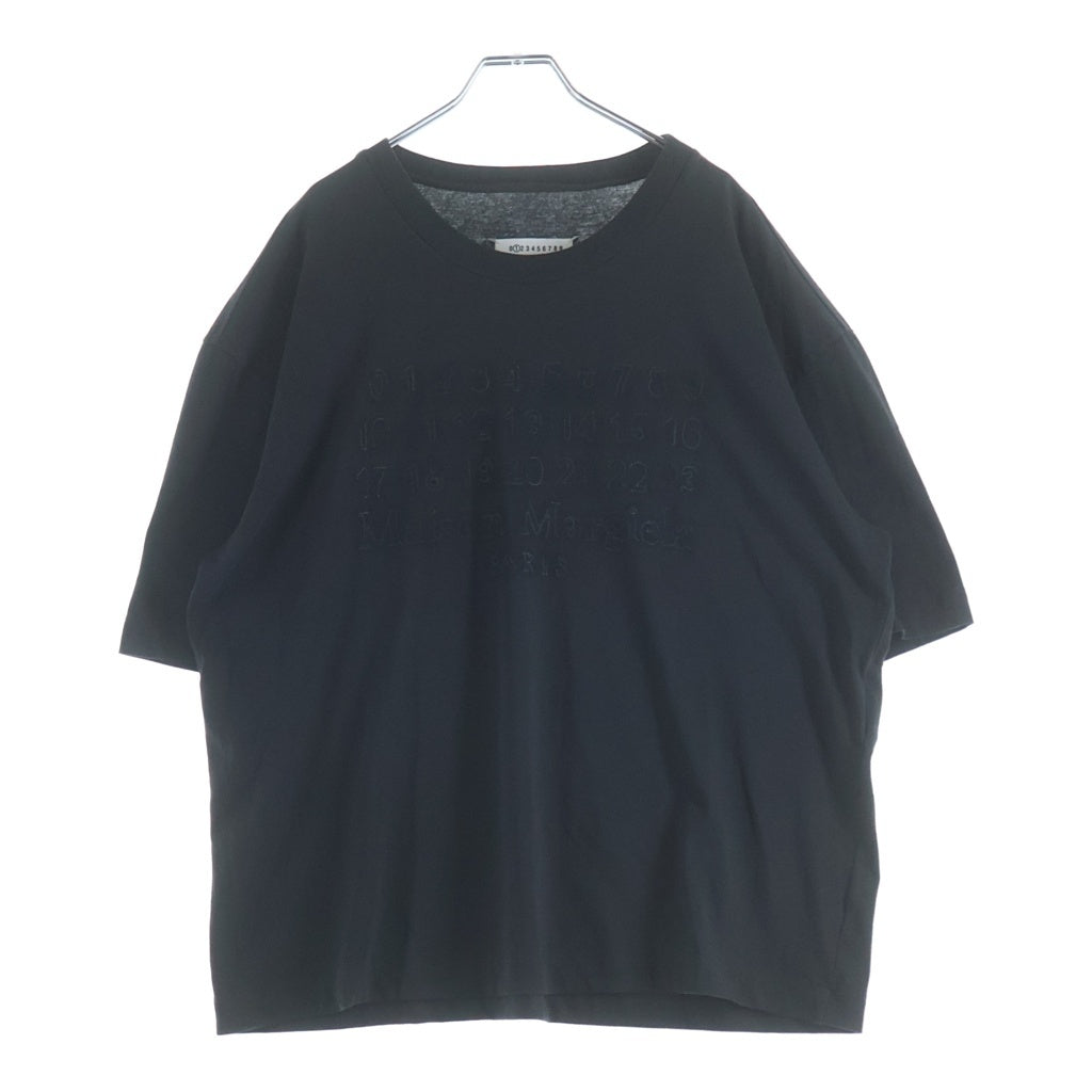 Maison Margiela(メゾンマルジェラ) カレンダーロゴエンブロイダー クルーネック半袖Tシャツ カットソー ブラック S50GC0705 S24567
