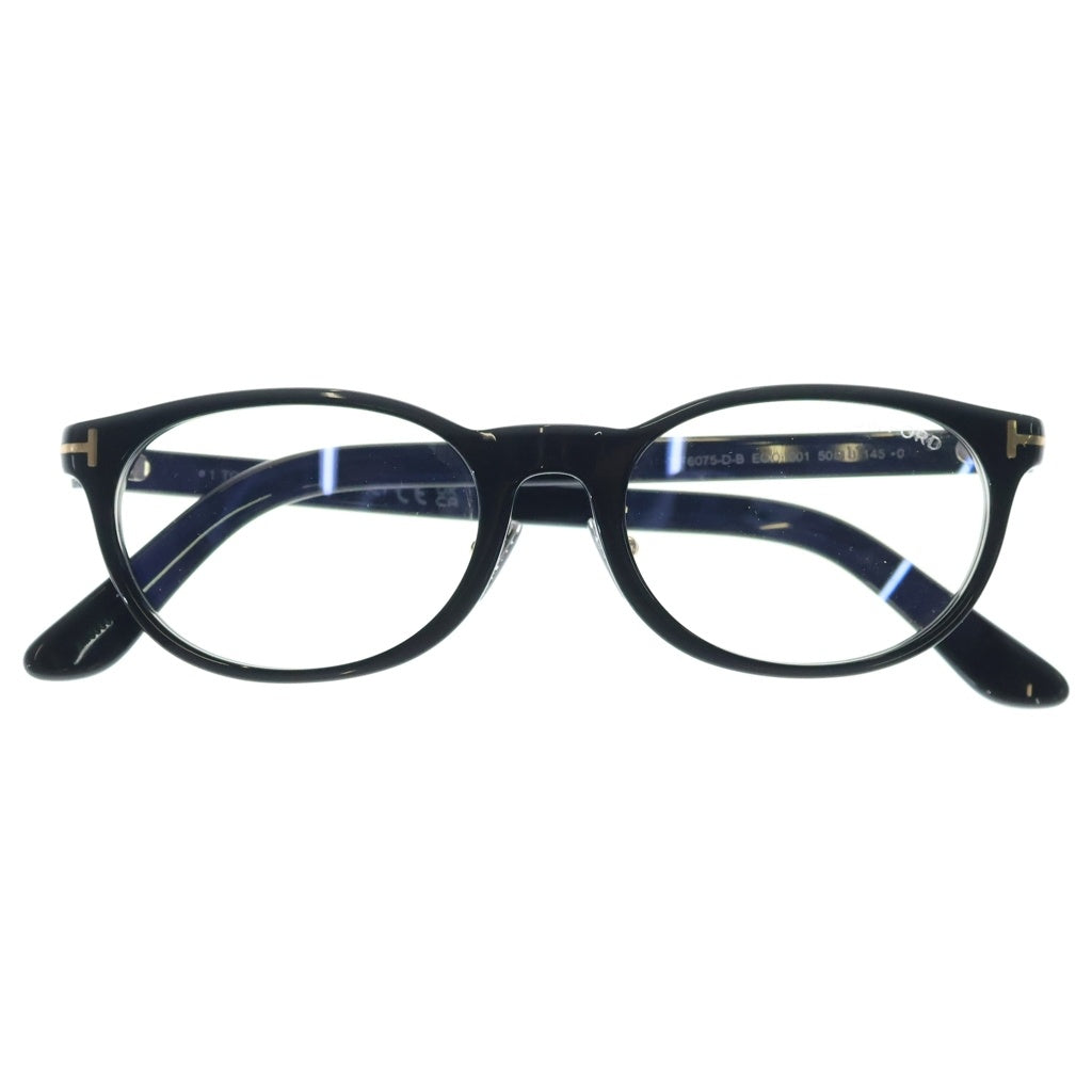 TOM FORD(トムフォード) TF6075-D-B アジアンフィット オーバルフレーム クリアレンズ サングラス メガネ ブラック