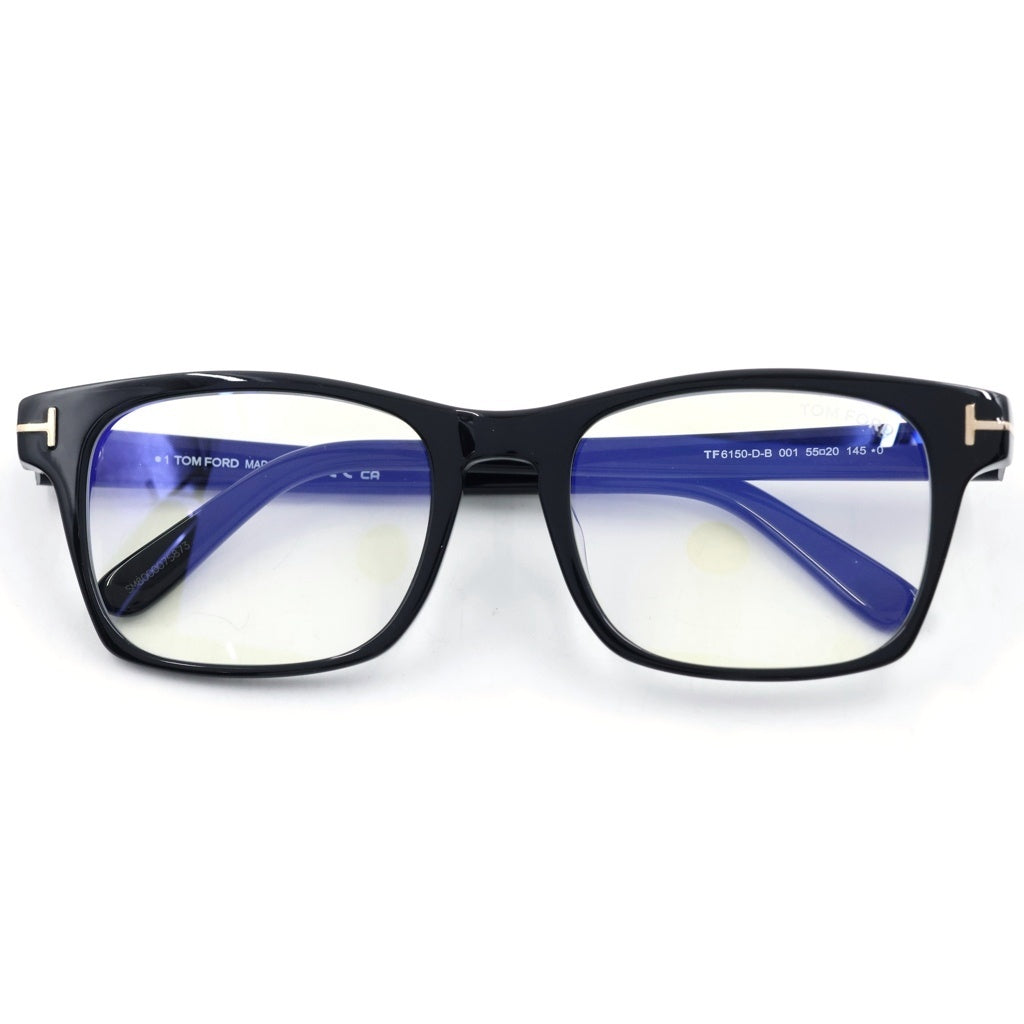 TOM FORD(トムフォード) TF6150-D-B アジアンフィット スクエアフレーム クリアレンズ サングラス メガネ ブラック