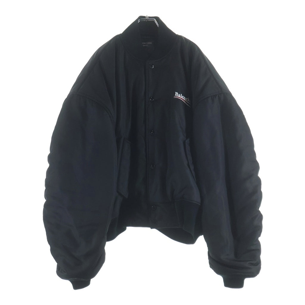 BALENCIAGA(バレンシアガ) 23AW POLITICAL CAMPAIGN VARSITY BOMBER JACKET ポリティカル キャンペーン バーシティ ボンバー ジャケット ブラック WE0-758940