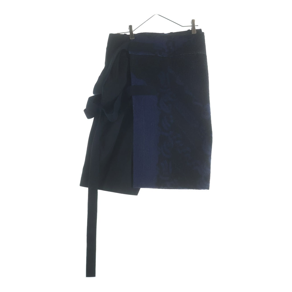 Sacai(サカイ) SAMPLE ウール 総柄 ラップ風スカート キュロット レディース ブルー/ブラック