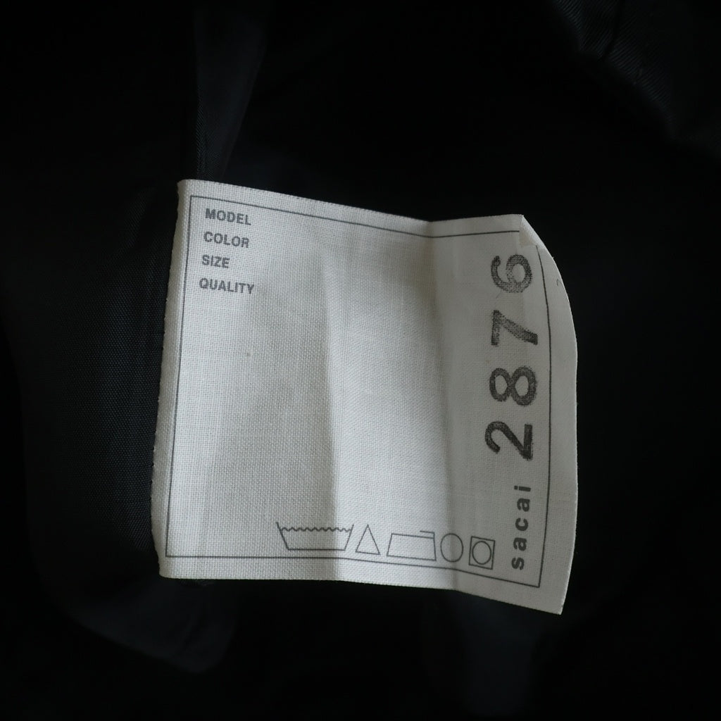 Sacai(サカイ) SAMPLE ウール 総柄 ラップ風スカート キュロット レディース ブルー/ブラック