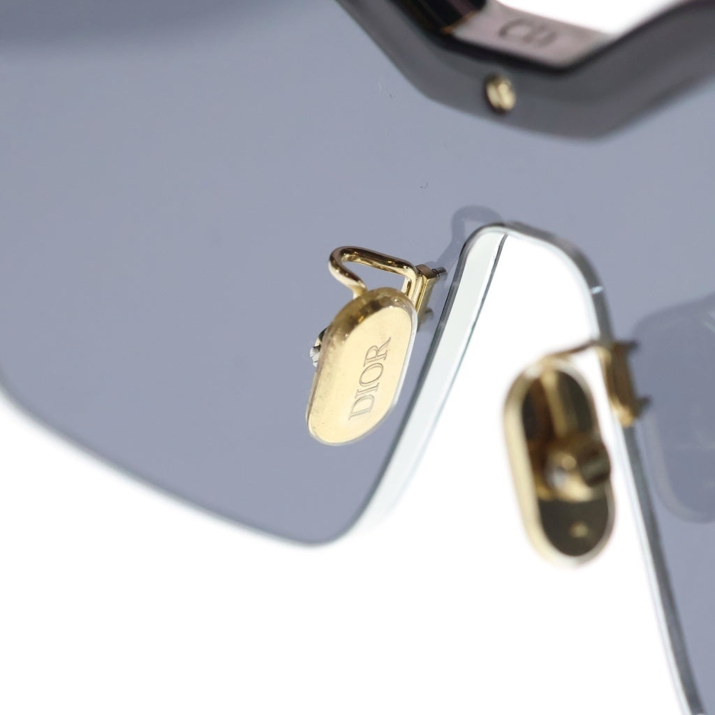 Christian Dior(クリスチャンディオール) DIOR CLUB M4U テンプルロゴ シールド スクエアサングラス アイウェア 眼鏡 ブラック/ゴールド CLUBM4UWR
