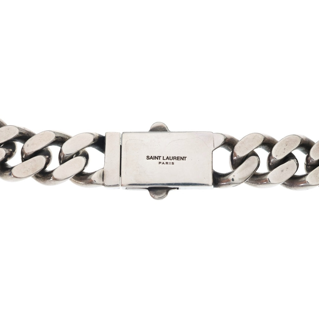 SAINT LAURENT PARIS(サンローランパリ) METAL CURB CHAIN NECKLACE カーブチェーンネックレス チョーカー シルバー 691326