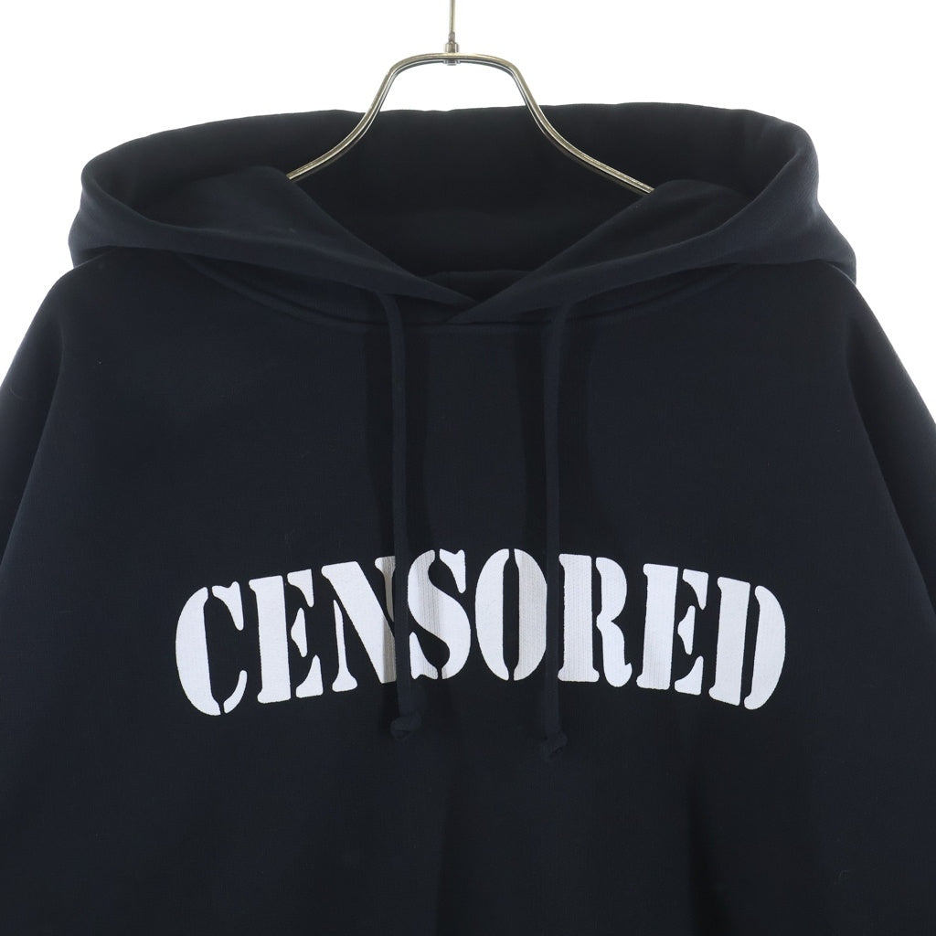 VETEMENTS(ヴェトモン) 21AW CENSORED HOODIE センサーフード プルオーバースウェットパーカー フーディー ブラック UAH21TR583