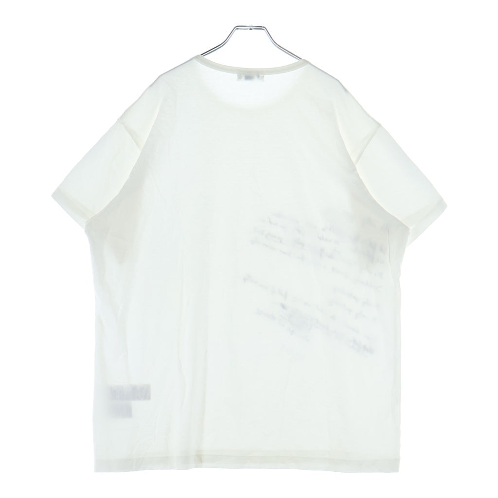 Yohji Yamamoto POUR HOMME(ヨウジヤマモト プールオム) 19SS 英字PT 丸半 クルーネック半袖Tシャツ カットソー ホワイト HH-T36-085