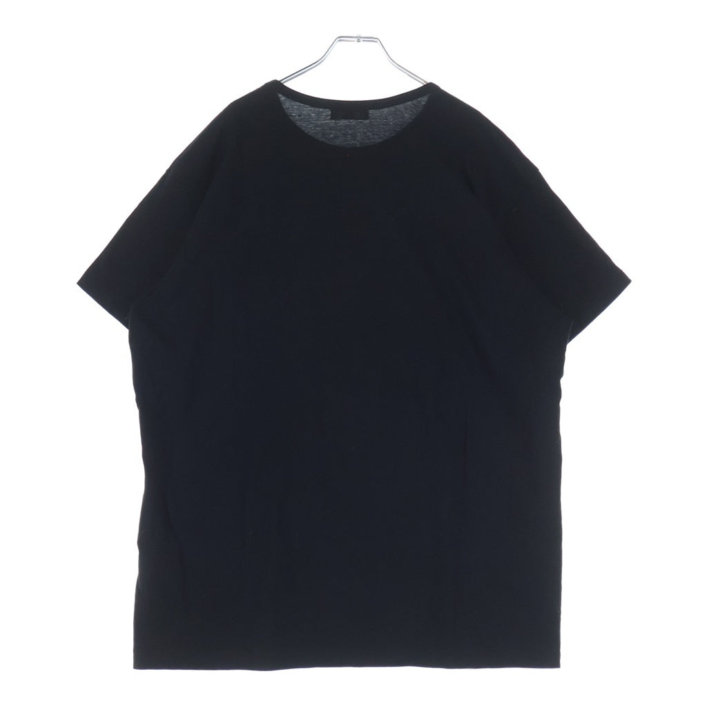 Yohji Yamamoto POUR HOMME(ヨウジヤマモト プールオム) 19SS 英字PT 丸半 クルーネック半袖Tシャツ カットソー ブラック HH-T36-085