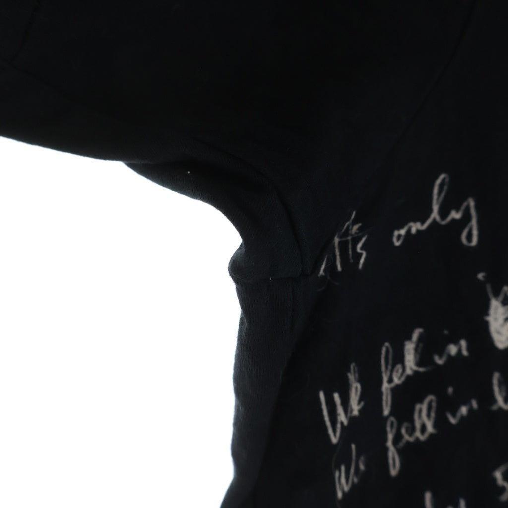 Yohji Yamamoto POUR HOMME(ヨウジヤマモト プールオム) 19SS 英字PT 丸半 クルーネック半袖Tシャツ カットソー ブラック HH-T36-085
