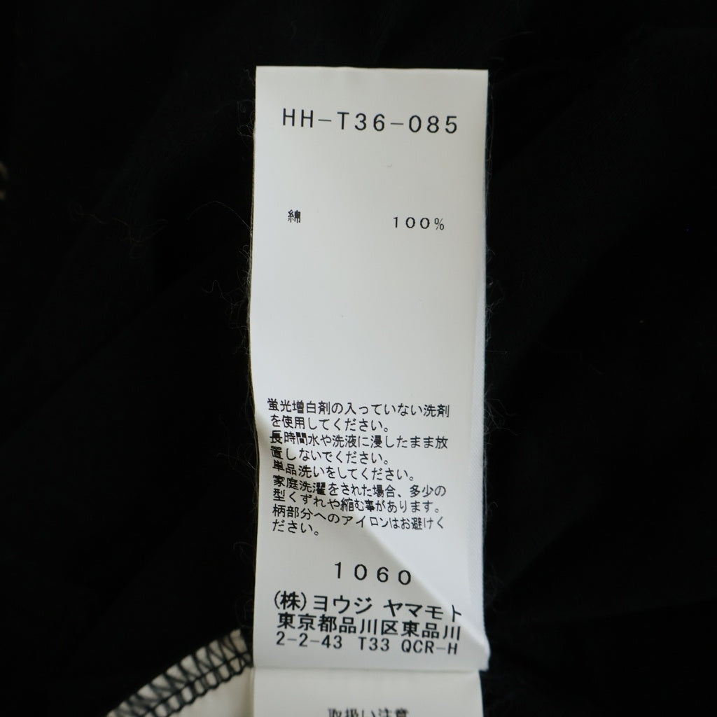 Yohji Yamamoto POUR HOMME(ヨウジヤマモト プールオム) 19SS 英字PT 丸半 クルーネック半袖Tシャツ カットソー ブラック HH-T36-085