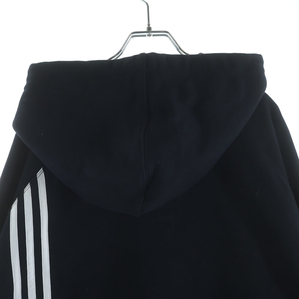 Y-3(ワイスリー) 21SS M 3 STP TERRY HOODIE サイドストライプ プルオーバースウェットパーカー フーディー ブラック H16340