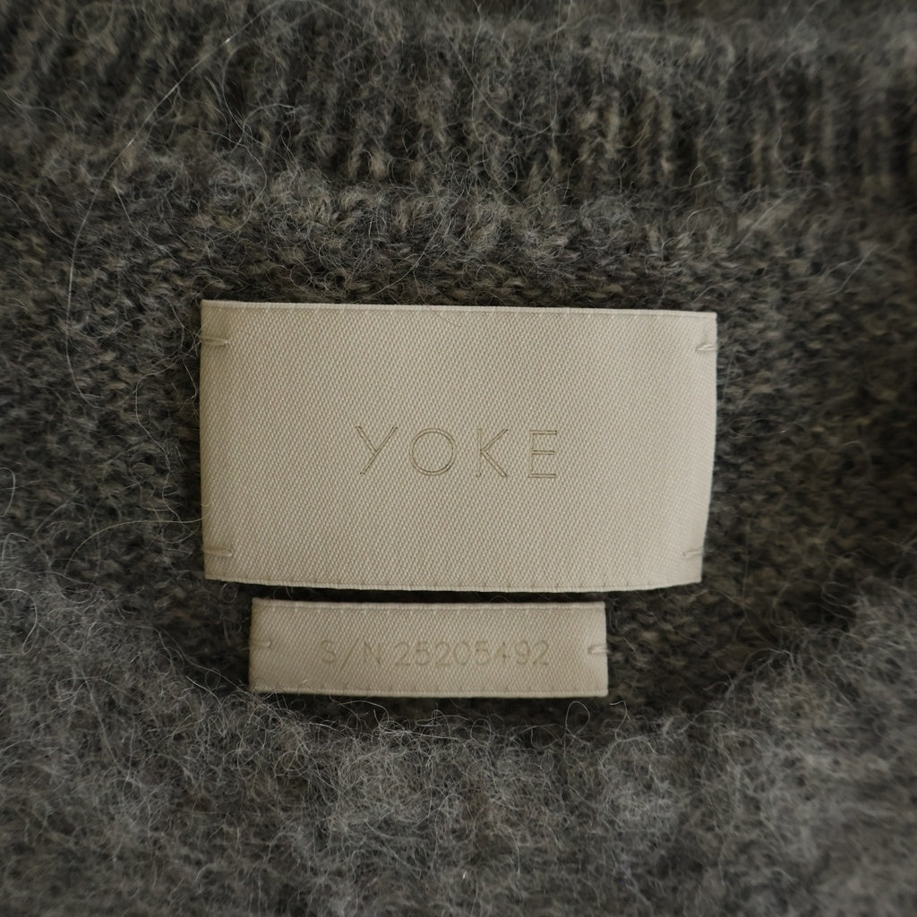 YOKE(ヨーク) 25AW 3COLOR MIX BABY ALPACA CREWNECK SWEATER ミックス ベイビー アルパカ クルーネックニットセーター グレー YK25FW01102S