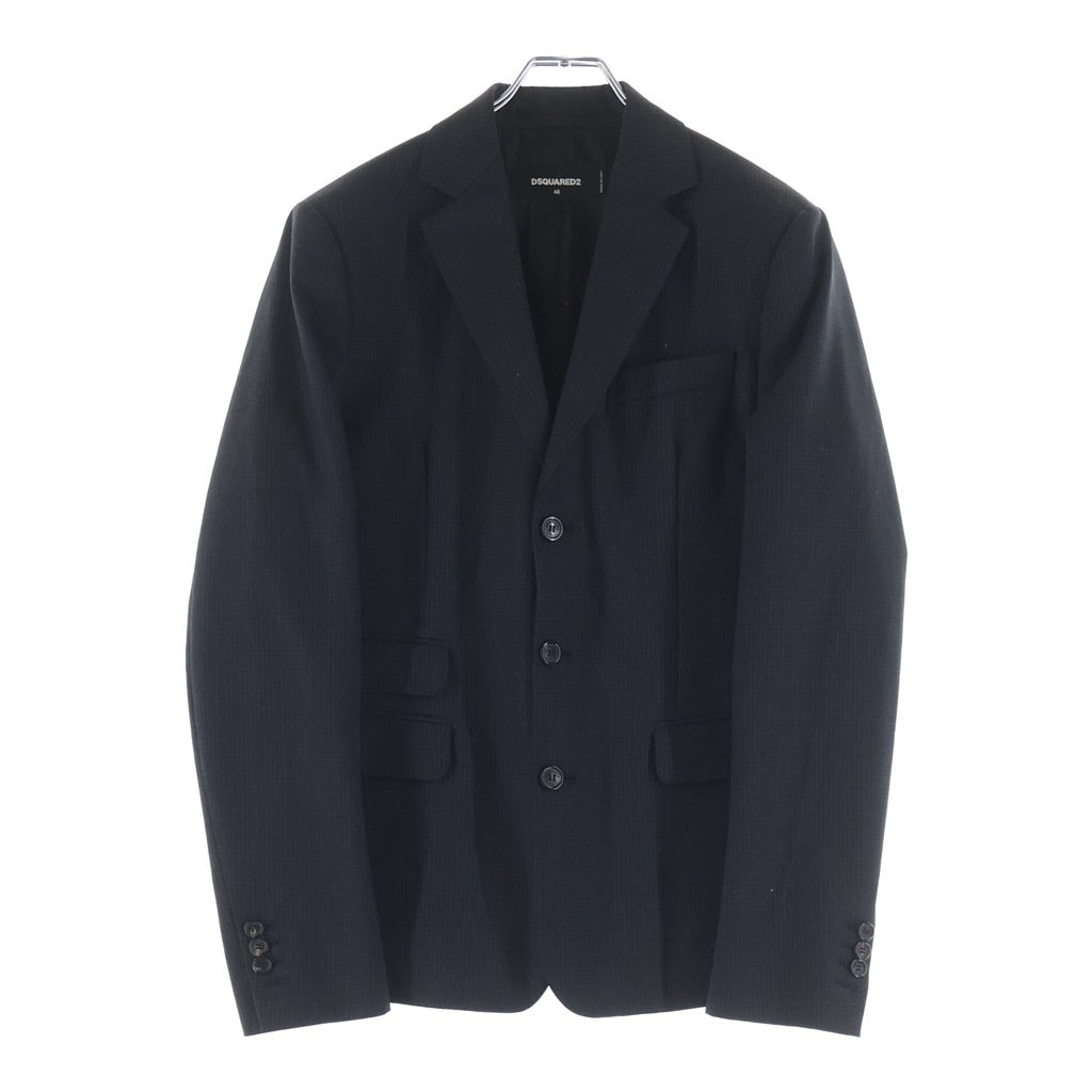 DSQUARED2(ディースクエアード) マイクロチェック 3B シングルテーラードジャケット ブラック S71BN0672