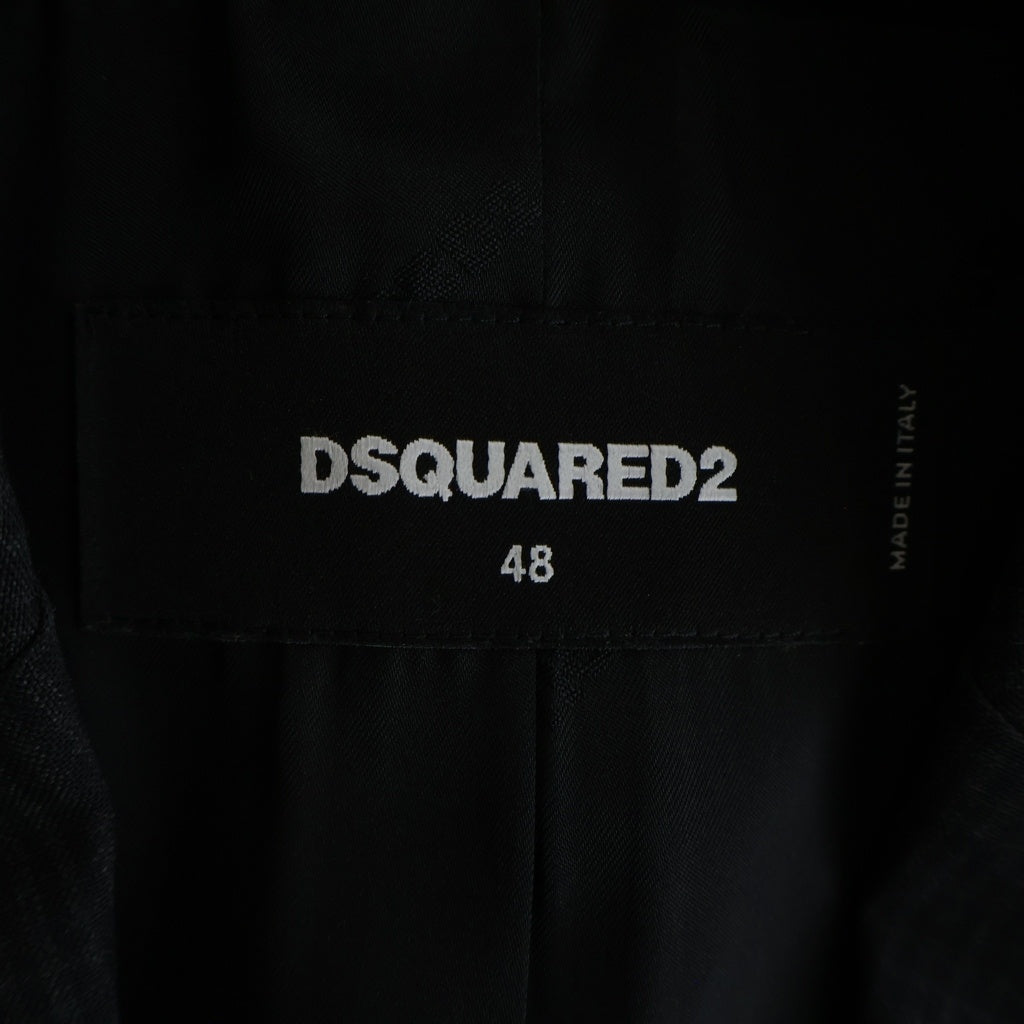 DSQUARED2(ディースクエアード) マイクロチェック 3B シングルテーラードジャケット ブラック S71BN0672