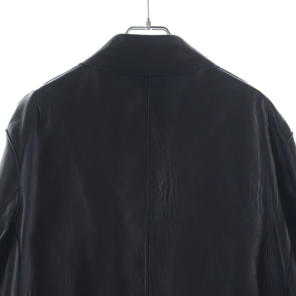 DSQUARED2(ディースクエアード) シープレザー 比翼 ステンカラーコート ブラック S71AA0180