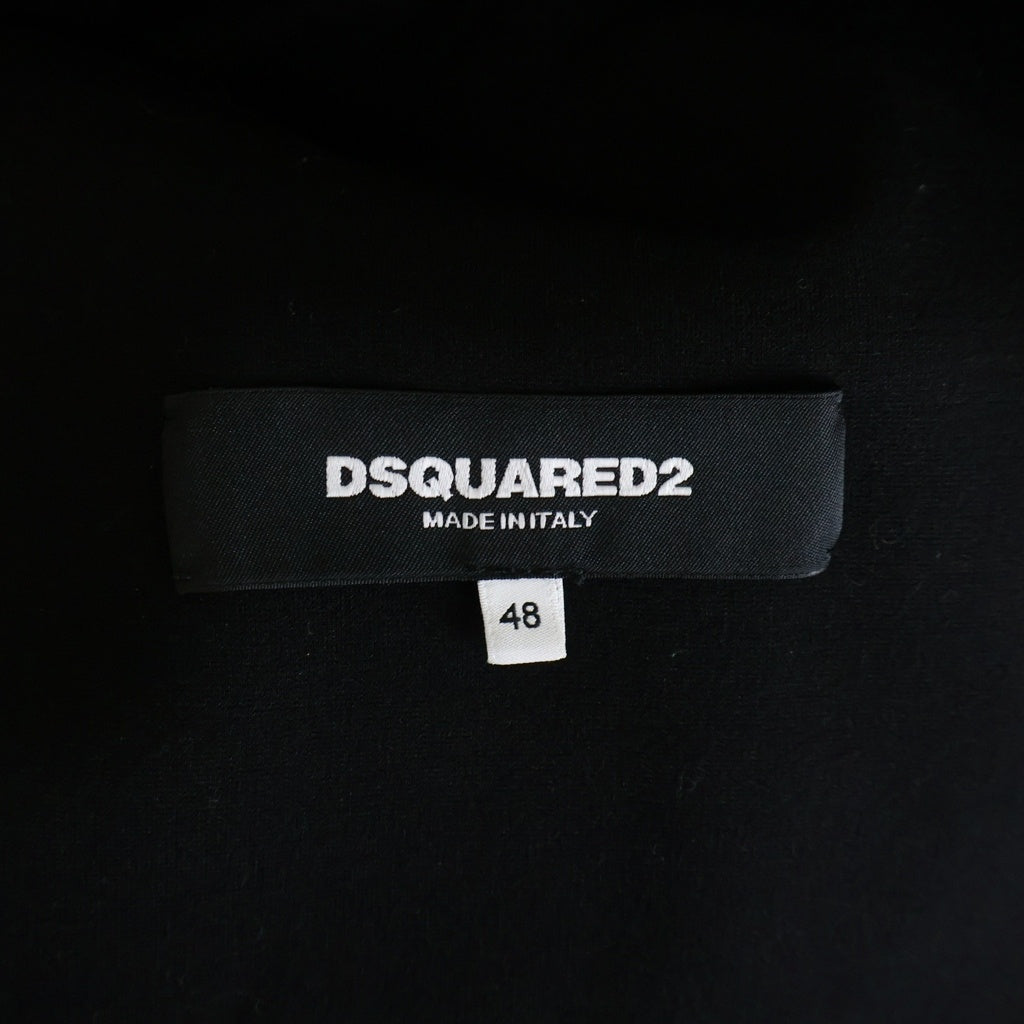 DSQUARED2(ディースクエアード) シープレザー 比翼 ステンカラーコート ブラック S71AA0180