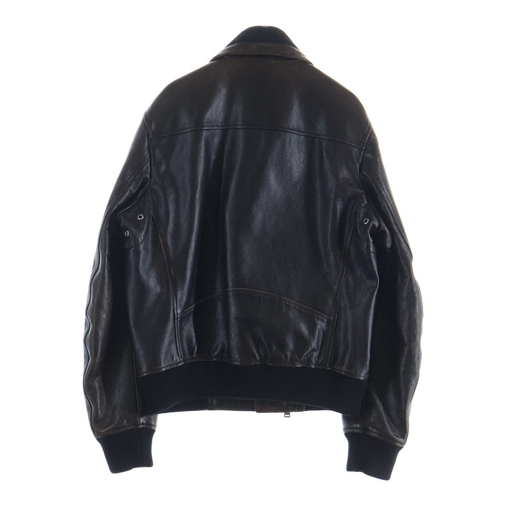 DSQUARED2(ディースクエアード) エイジング ユーズド加工 カウレザー ダブルライダースジャケット ブラウン S74AM0743