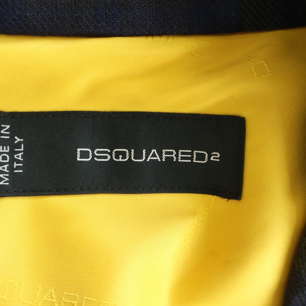 DSQUARED2(ディースクエアード) タータンチェック 金ボタン 2B シングルテーラードジャケット ダークグリーン S74BN0342