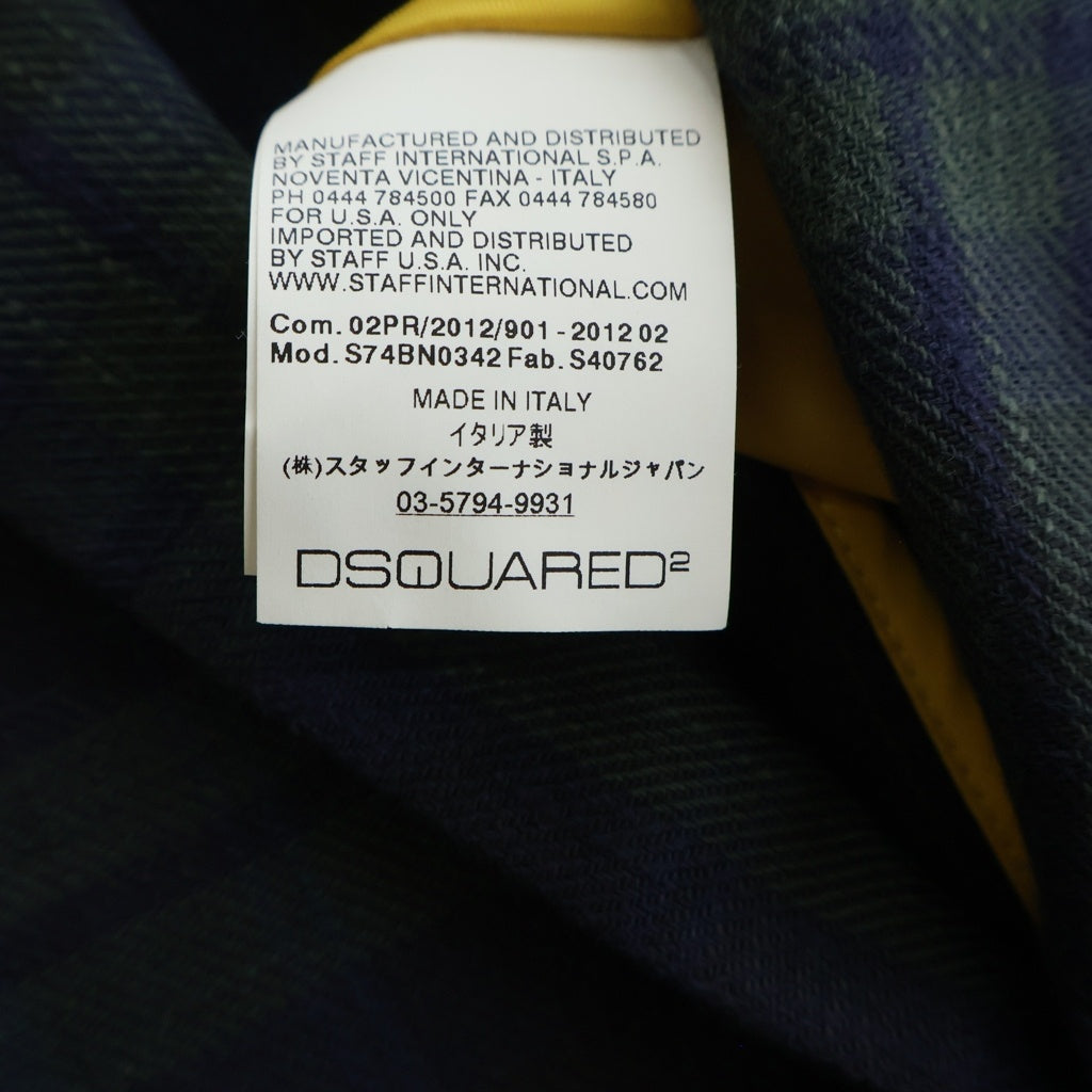 DSQUARED2(ディースクエアード) タータンチェック 金ボタン 2B シングルテーラードジャケット ダークグリーン S74BN0342