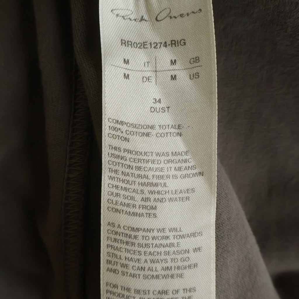 Rick Owens(リックオウエンス) 25AW JUMBO T ジャンボ クルーネック 半袖Tシャツ カットソー グレー RR021E1274-RIG