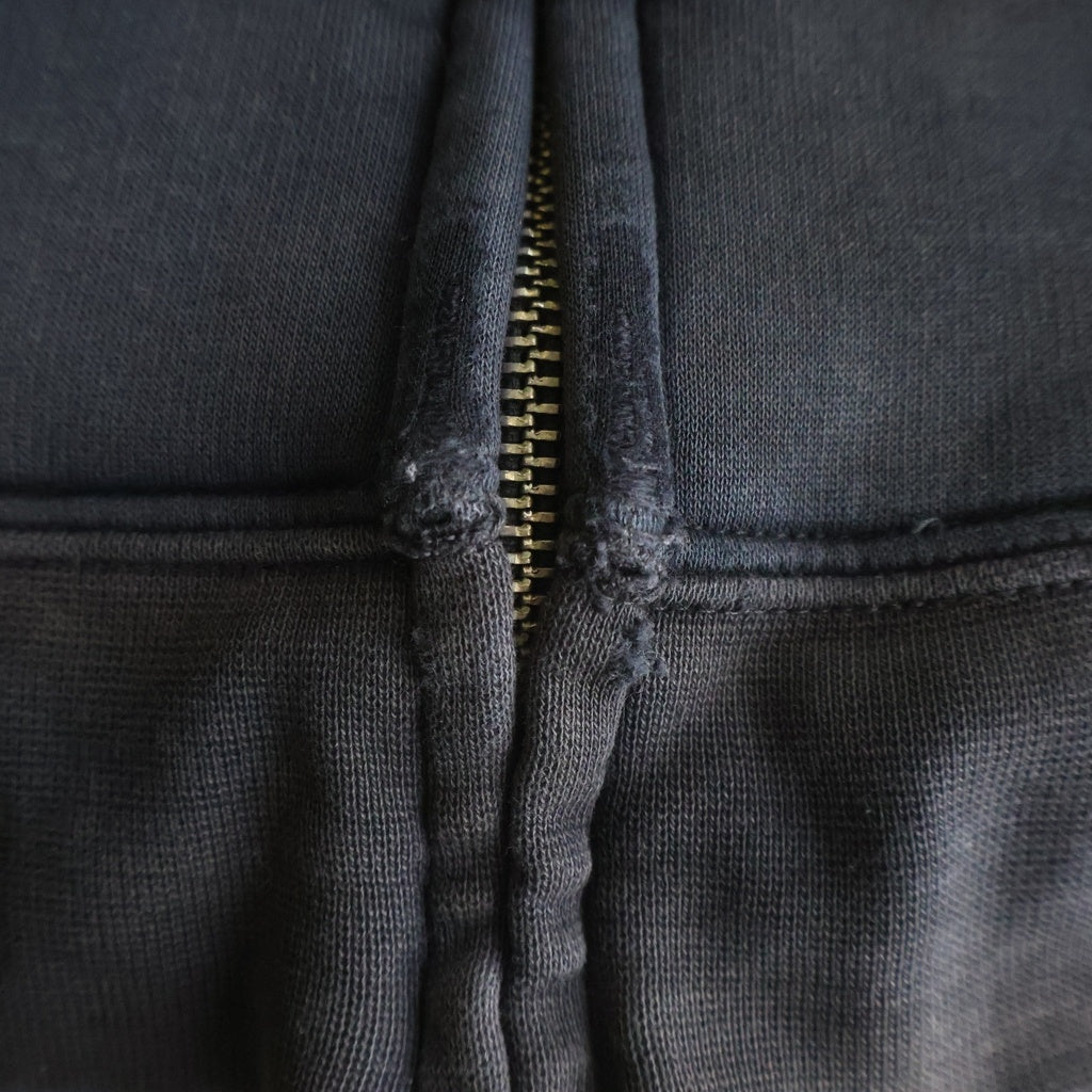 CHROME HEARTS(クロムハーツ) OLD SWTSHRT HD ZIP オールド 裏地サーマル 星条旗 ホースシュープリント ダガージップ スウェット ジップアップパーカー ブラック