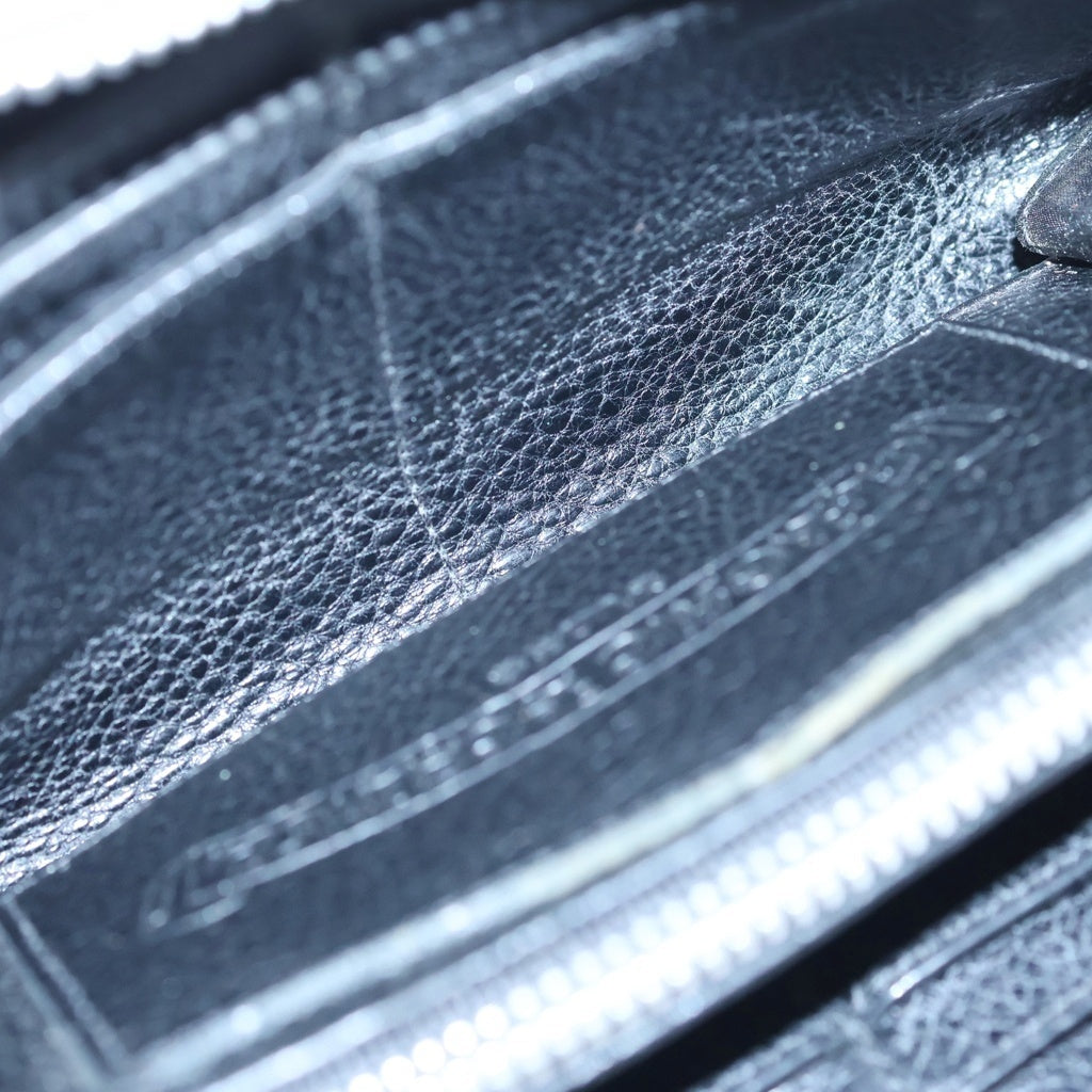 CHROME HEARTS(クロムハーツ) REC F ZIP BSフレア装飾 ダガージップ ラウンドジップ レザーウォレット 長財布 ブラック