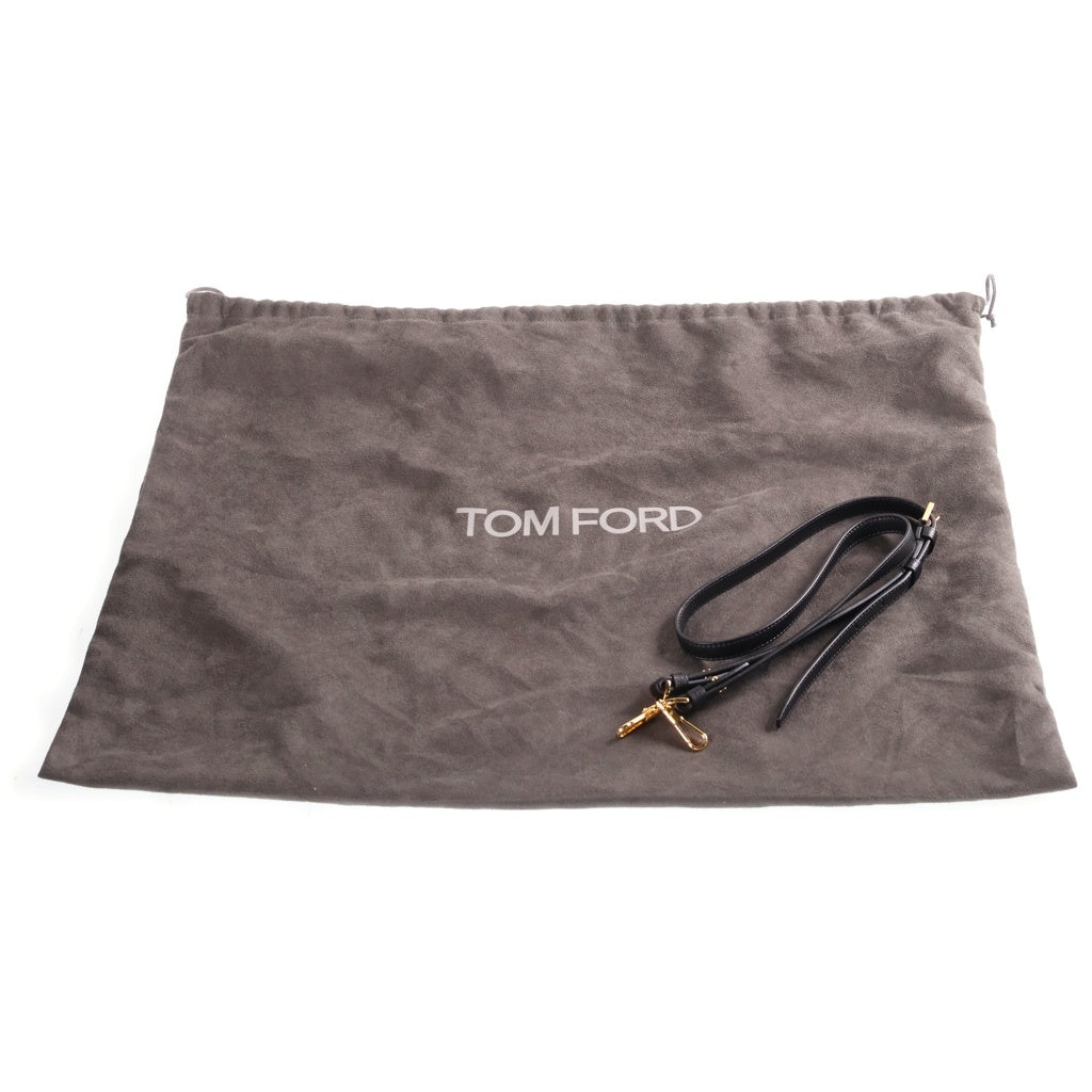 TOM FORD(トムフォード) JENNIFER TOTE MEDIUM ジェニファー 2WAY レザー ショルダー トートバッグ ブラック L0583T-007-AG レディース